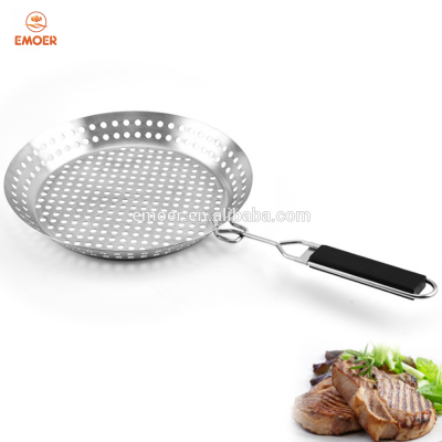 Foldable BBQ HOUSE ROUND GRILL BASKET with handle